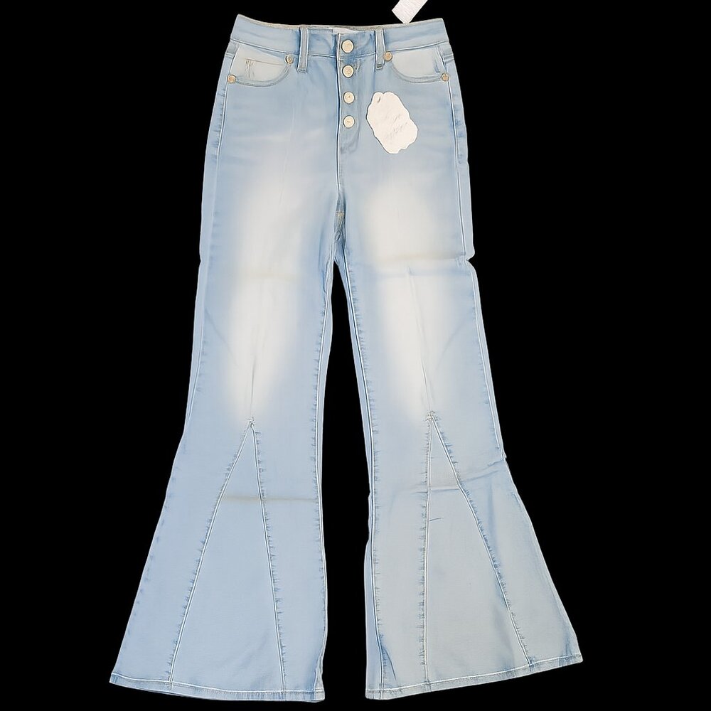 Altar'd State Retro Flared Bottoms Women’s Boho Jeans Light Wash High Rise NWT - Picture 3 of 5
